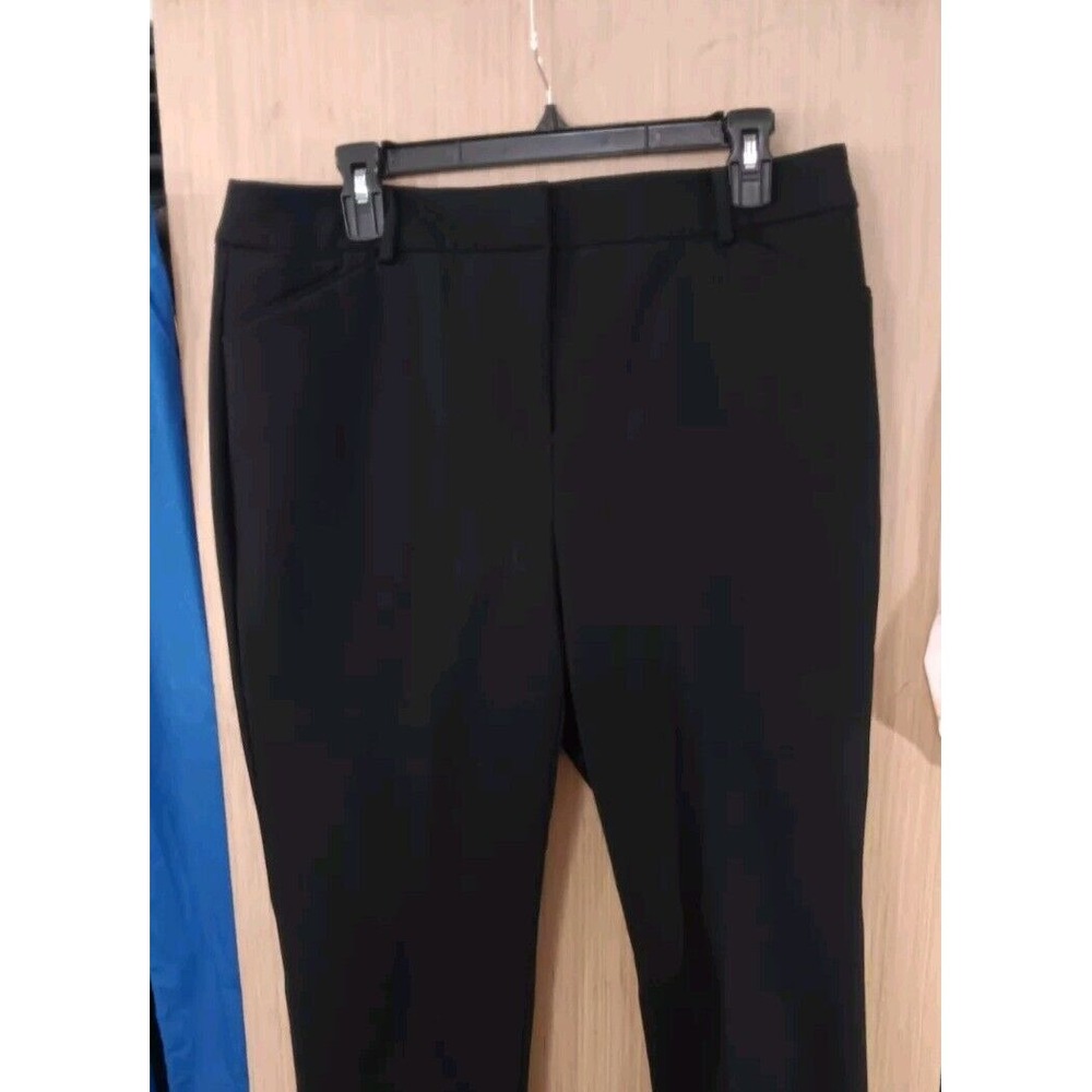 Chico's 1.5R (10R) Black Flat Front‎ Classic Trousers High Rise Straight Stretch